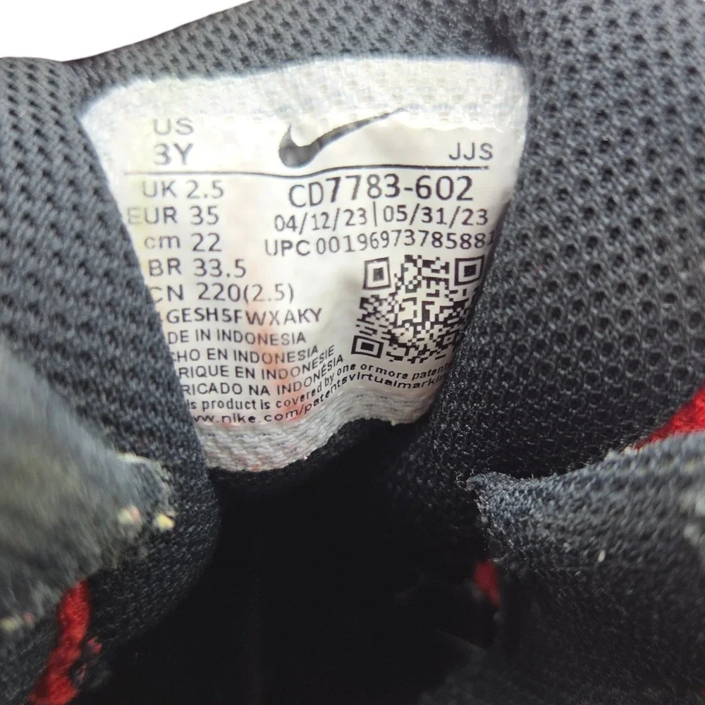Nike Court Borough Mid 2 Sneakers PS Youth 3 Black University Red CD7783-602‎